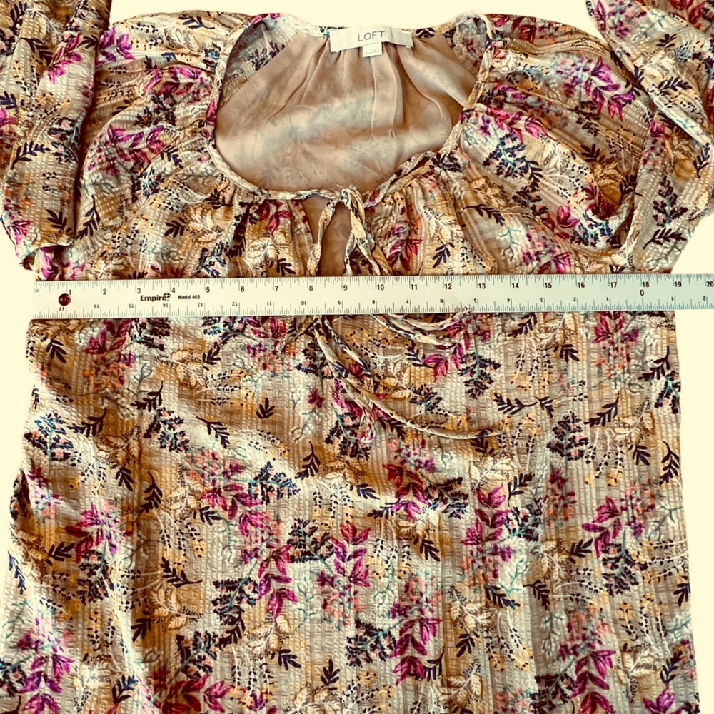 ANN TAYLOR LOFT Top Peasant Blouse, lined, Women’s size small - Picture 10 of 11